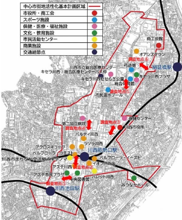 川西市中心市街地　※