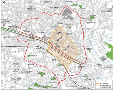 画像：秦野市中心市街地活性化基本計画区域図