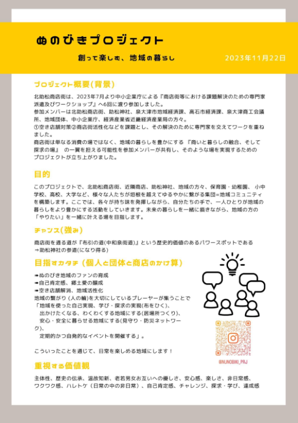 ぬのびきプロジェクトの「共通言語」(2023年11月~)
